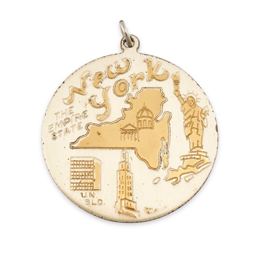Vintage New York State Souevnir Charm / Pendant Empire State Statue of Liberty